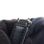 Prada Clutch Tessuto Saffiano Navy Nylon Leather Triangle Logo — view 7