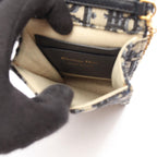 Dior Shoulder Bag Oblique Vertical Saddle Pouch Navy Ivory Canvas Leather — view 3
