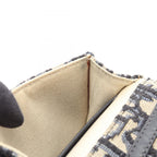 Dior Shoulder Bag Oblique Vertical Saddle Pouch Navy Ivory Canvas Leather — view 6