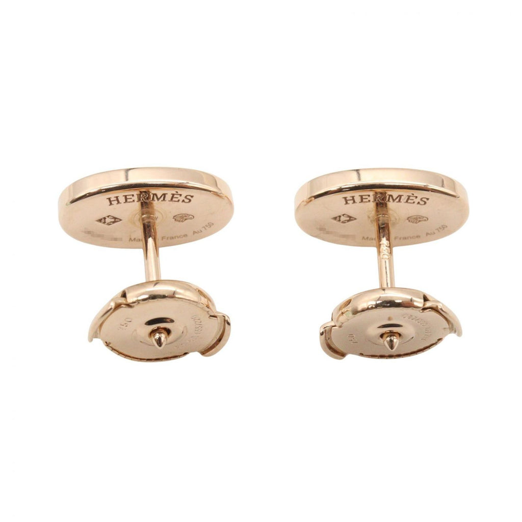 Hermes Earrings Chaine D'ancre Contour 18k Pink Gold Diamond — view 2