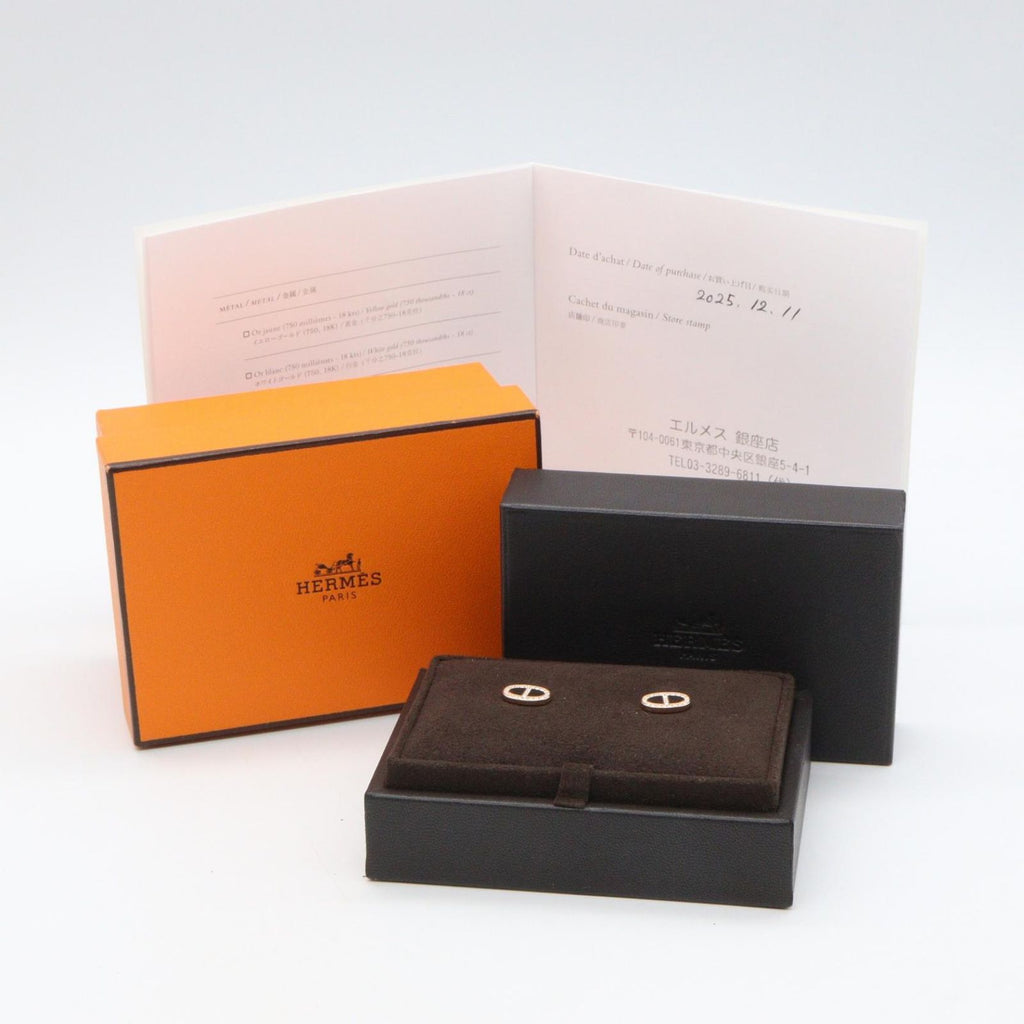 Hermes Earrings Chaine D'ancre Contour 18k Pink Gold Diamond — view 6