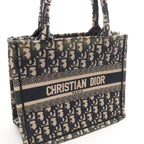 Dior Tote Book Small Oblique Navy Beige Canvas — view 6