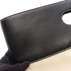 Bottega Veneta Tote Slip Lip Maxi Intrecciato Ivory Black Canvas Leather Handbag — view 8