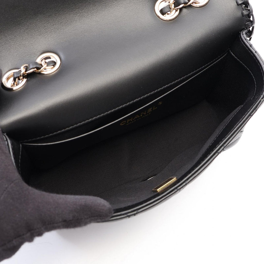 Chanel Shoulder Bag Quilted Full Flap Black Lambskin Chain — view 3