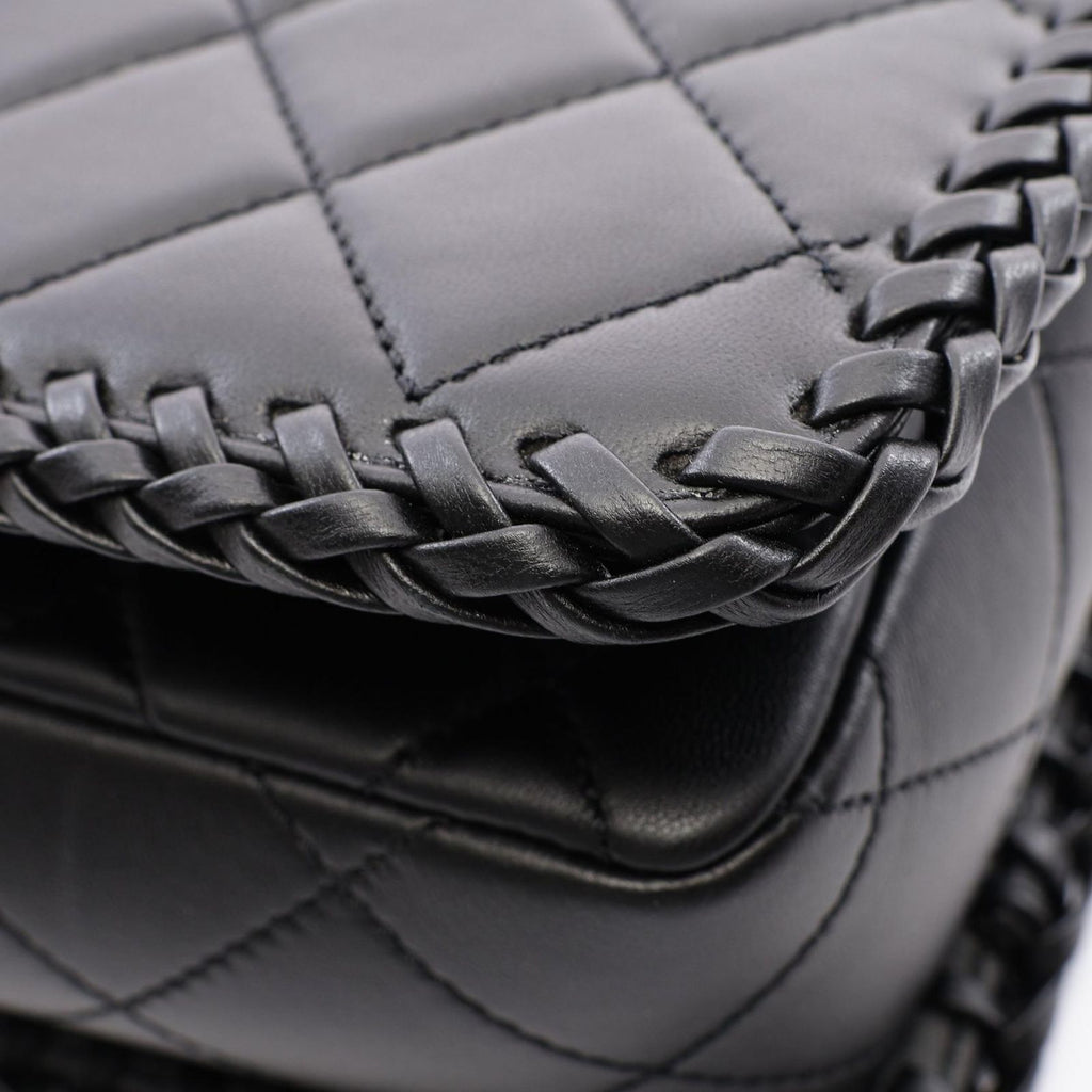 Chanel Shoulder Bag Quilted Full Flap Black Lambskin Chain — view 7