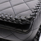 Chanel Shoulder Bag Quilted Full Flap Black Lambskin Chain — view 7