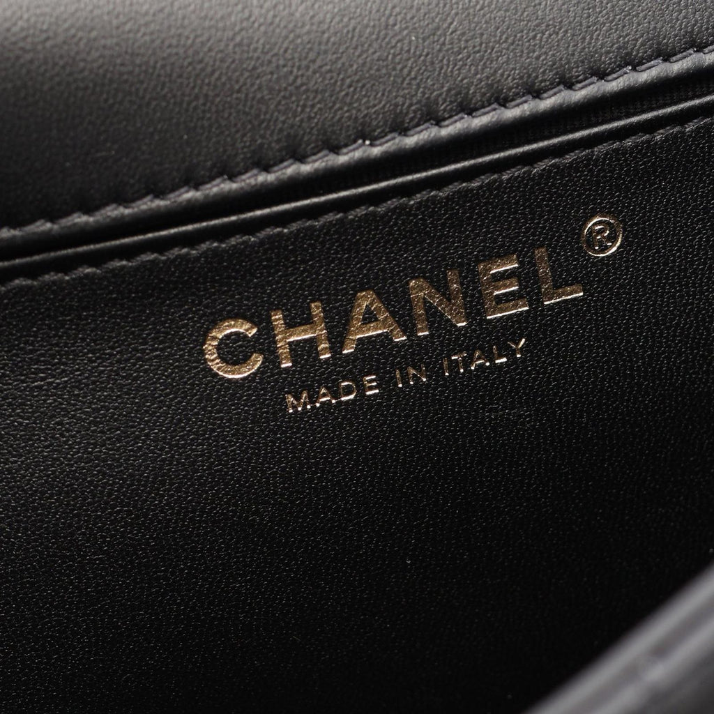 Chanel Shoulder Bag Quilted Full Flap Black Lambskin Chain — view 4