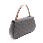 Celine Handbag Triomphe Teenage Laura 2-Way Brown Black Leather — view 2