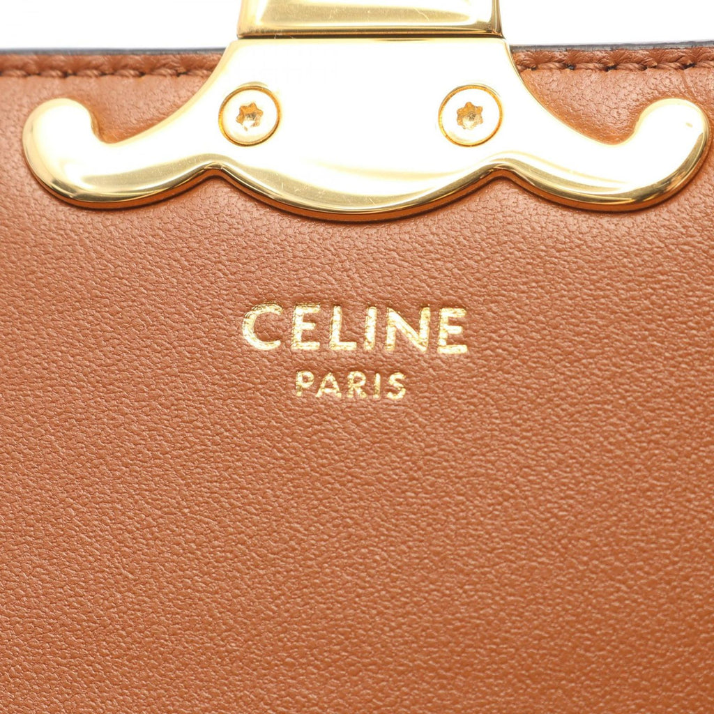 Celine Handbag Triomphe Teenage Laura 2-Way Brown Black Leather — view 4