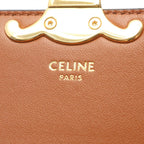 Celine Handbag Triomphe Teenage Laura 2-Way Brown Black Leather — view 4