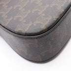 Celine Shoulder Bag Triomphe Roller Medium Brown Black Leather — view 6