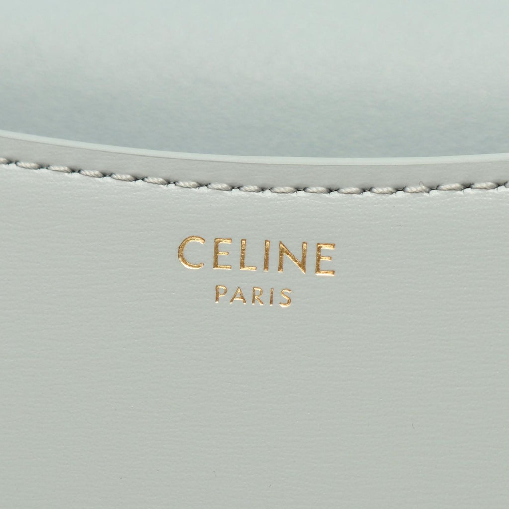 Celine Handbag Teenage Laura 2-Way Light Blue Leather Triomphe — view 4