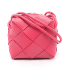 Bottega Veneta Shoulder Bag Mini Cassette Rose Pink Leather Maxi Intrecciato