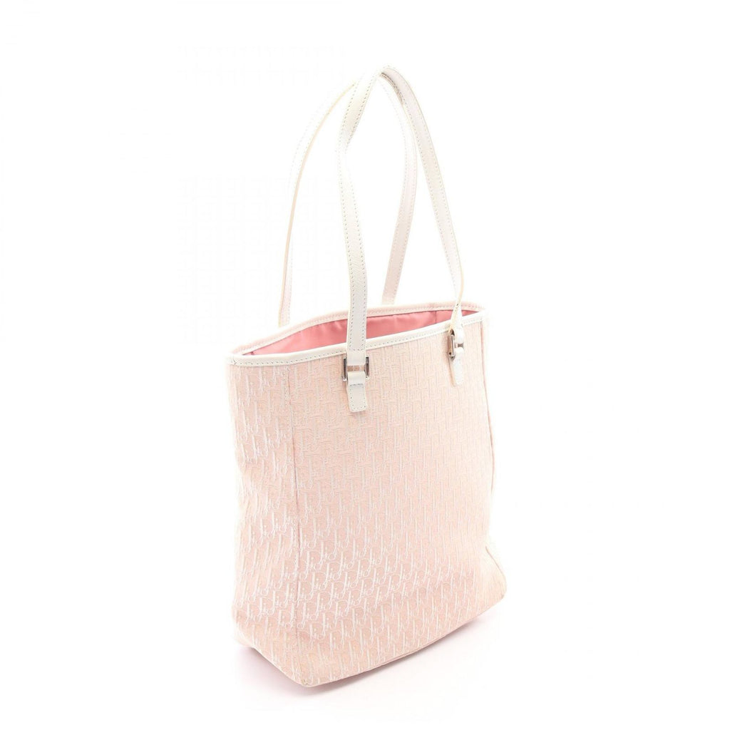 Dior Tote Trotter Pink White Canvas Leather — view 2