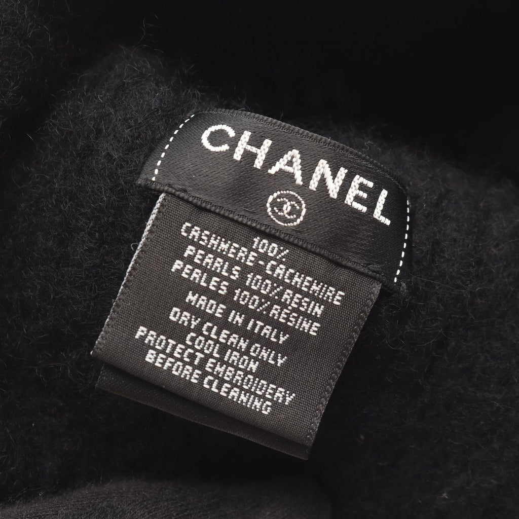 Chanel Knit Cap Pearl Logo Hat — view 4