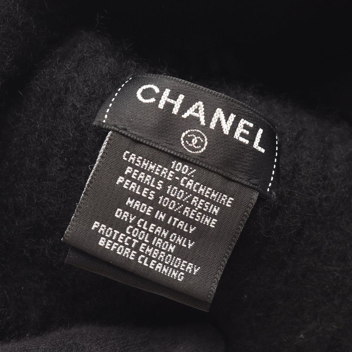 Chanel Knit Cap Pearl Logo Hat — view 4