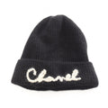 Chanel Knit Cap Pearl Logo Hat