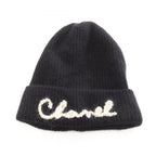 Chanel Knit Cap Pearl Logo Hat