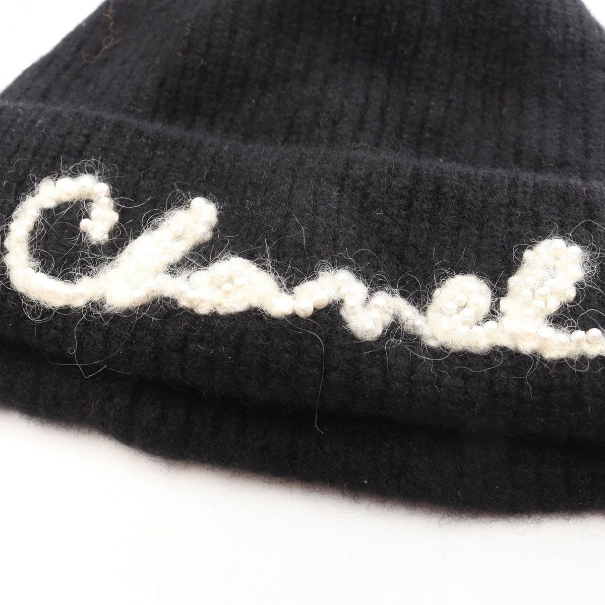 Chanel Knit Cap Pearl Logo Hat — view 5