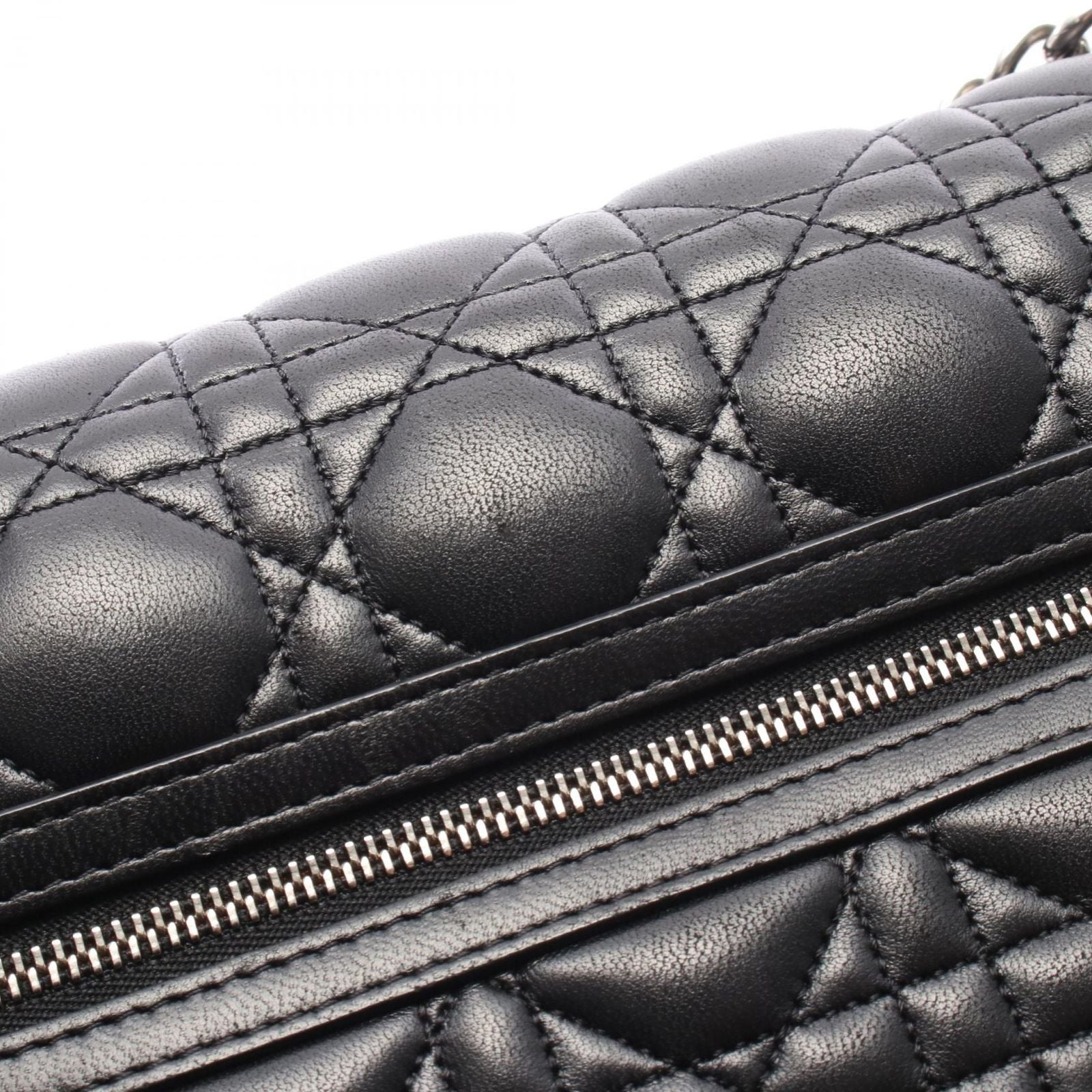 Dior Shoulder Bag Miss Dior Cannage Black Lambskin Chain — view 7