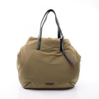 Bottega Veneta Tote Crossroad Buckle Khaki Black Nylon Leather