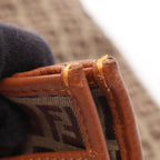 Fendi Tote Zucchino Beige Brown Canvas Leather — view 7