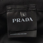 Prada Hat Triangle Logo Denim Bucket Cotton Hat — view 4