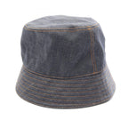 Prada Hat Triangle Logo Denim Bucket Cotton Hat — view 2