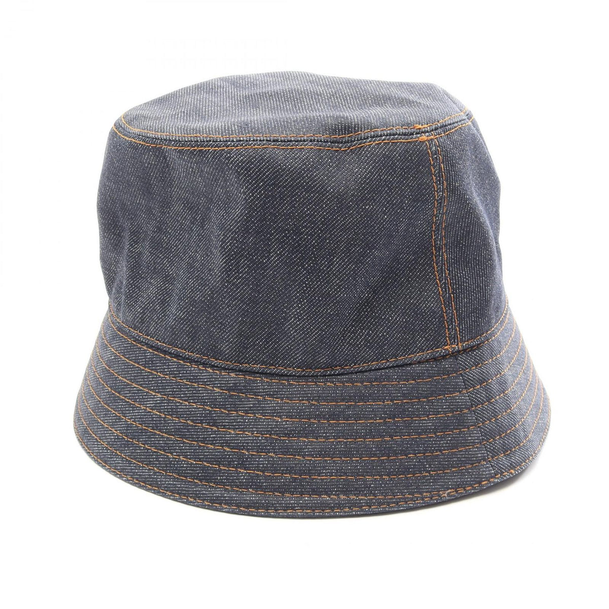 Prada Hat Triangle Logo Denim Bucket Cotton Hat — view 2