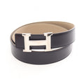 Hermes Belt Constance H Reversible Black Calfskin