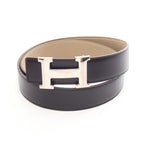 Hermes Belt Constance H Reversible Black Calfskin