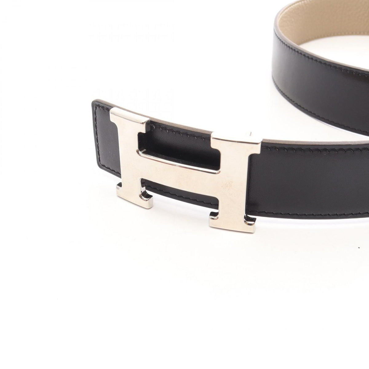 Hermes Belt Constance H Reversible Black Calfskin — view 2