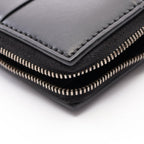 Bottega Veneta Round Wallet Cassette Zip Around Maxi Intrecciato Black Leather — view 8