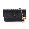 Chanel Shoulder Bag Quilted Black Lambskin Chain Phone Case