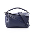 Loewe Handbag Puzzle Bag Medium 2-Way Navy White Leather