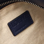 Loewe Handbag Puzzle Bag Medium 2-Way Navy White Leather — view 4