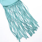 Bottega Veneta Shoulder Bag the Fringe Pouch Emerald Green Leather — view 7