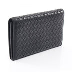 Bottega Veneta Bifold Wallet Intrecciato Black Leather — view 2