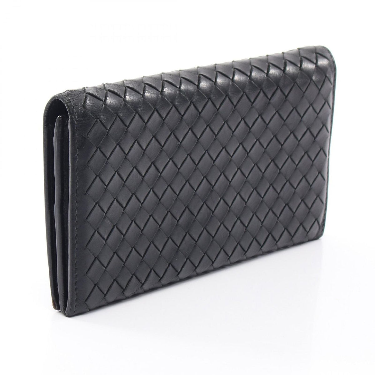 Bottega Veneta Bifold Wallet Intrecciato Black Leather — view 2