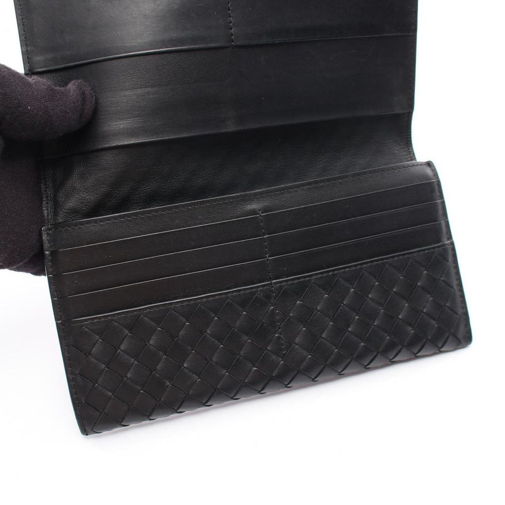 Bottega Veneta Bifold Wallet Intrecciato Black Leather — view 7