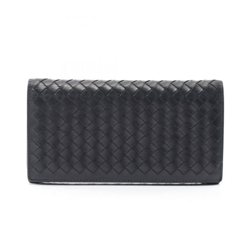 Bottega Veneta Bifold Wallet Intrecciato Black Leather