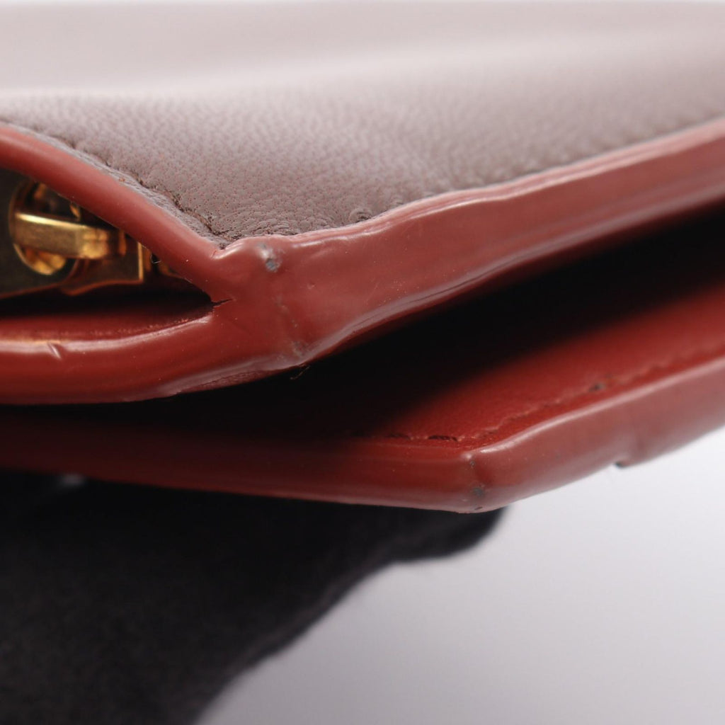 Bottega Veneta Bifold Wallet Dark Brown Red Leather — view 8