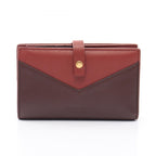 Bottega Veneta Bifold Wallet Dark Brown Red Leather