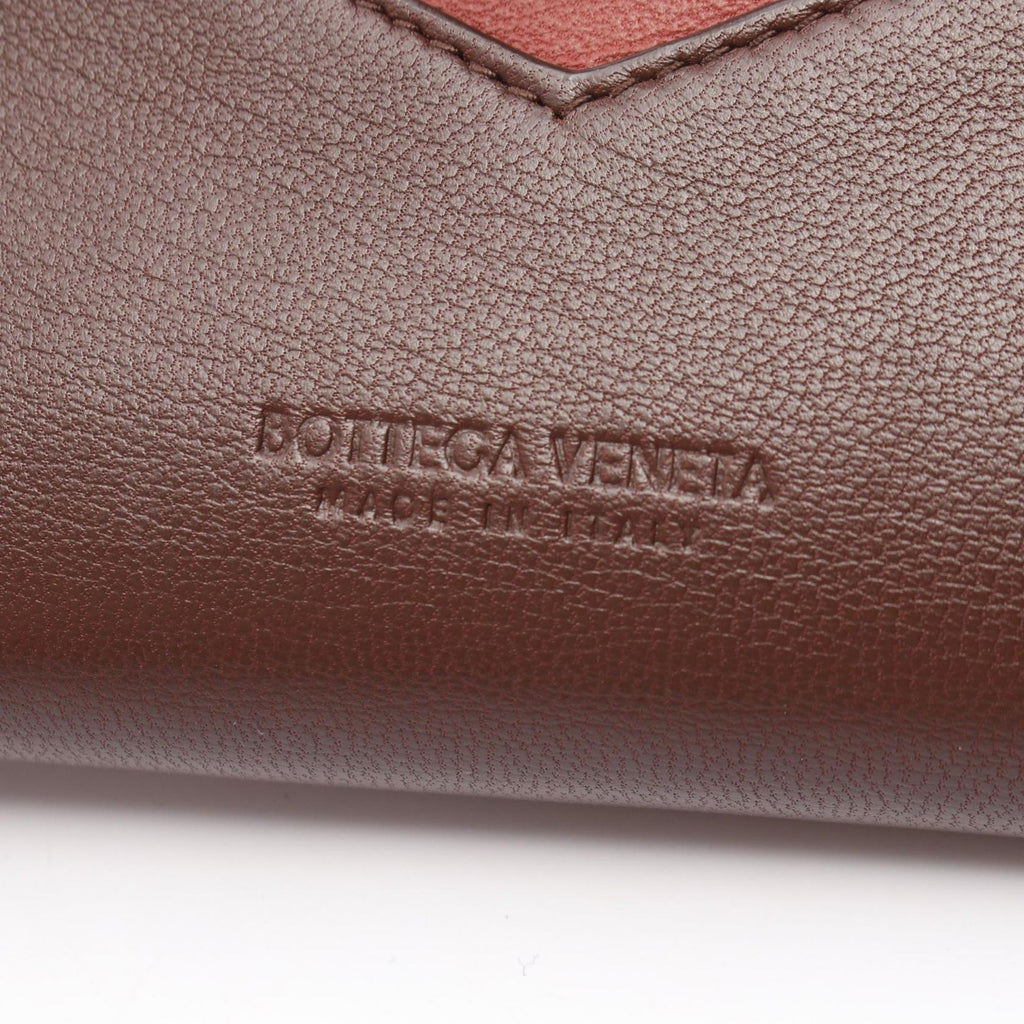 Bottega Veneta Bifold Wallet Dark Brown Red Leather — view 5