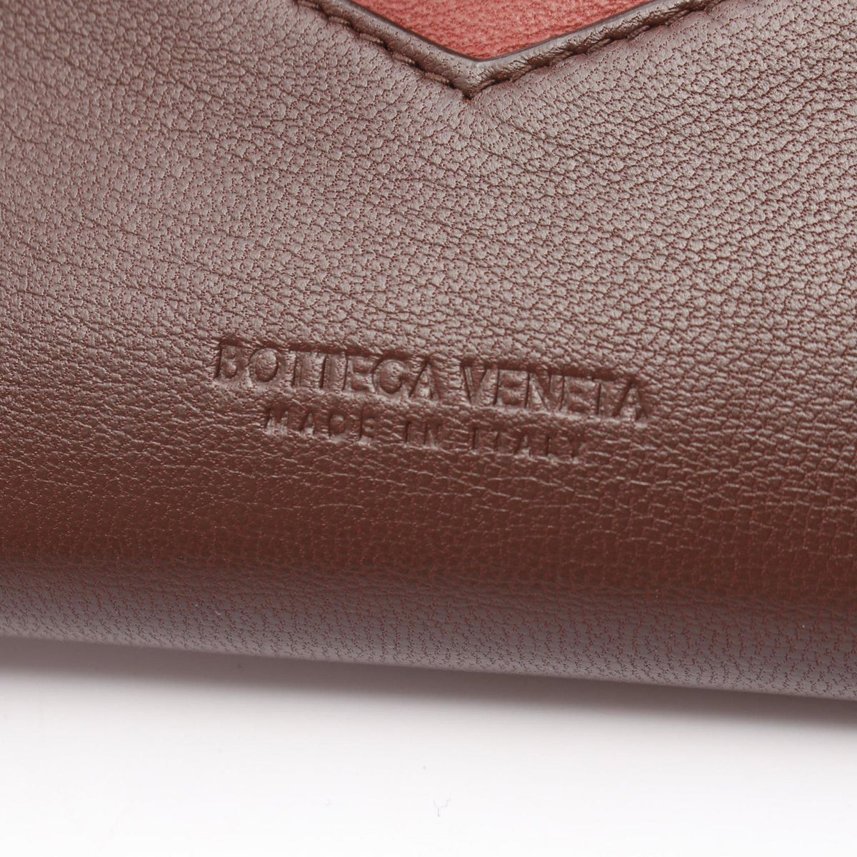Bottega Veneta Bifold Wallet Dark Brown Red Leather — view 5