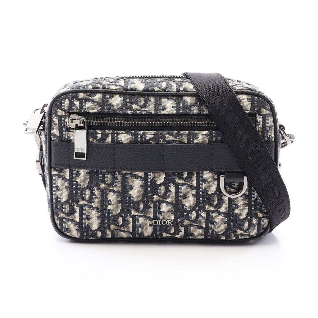 Dior Shoulder Bag Safari Oblique Ivory Navy Black Canvas Leather Mini