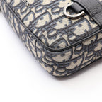 Dior Shoulder Bag Safari Oblique Ivory Navy Black Canvas Leather Mini — view 5