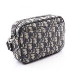 Dior Shoulder Bag Safari Oblique Ivory Navy Black Canvas Leather Mini — view 2