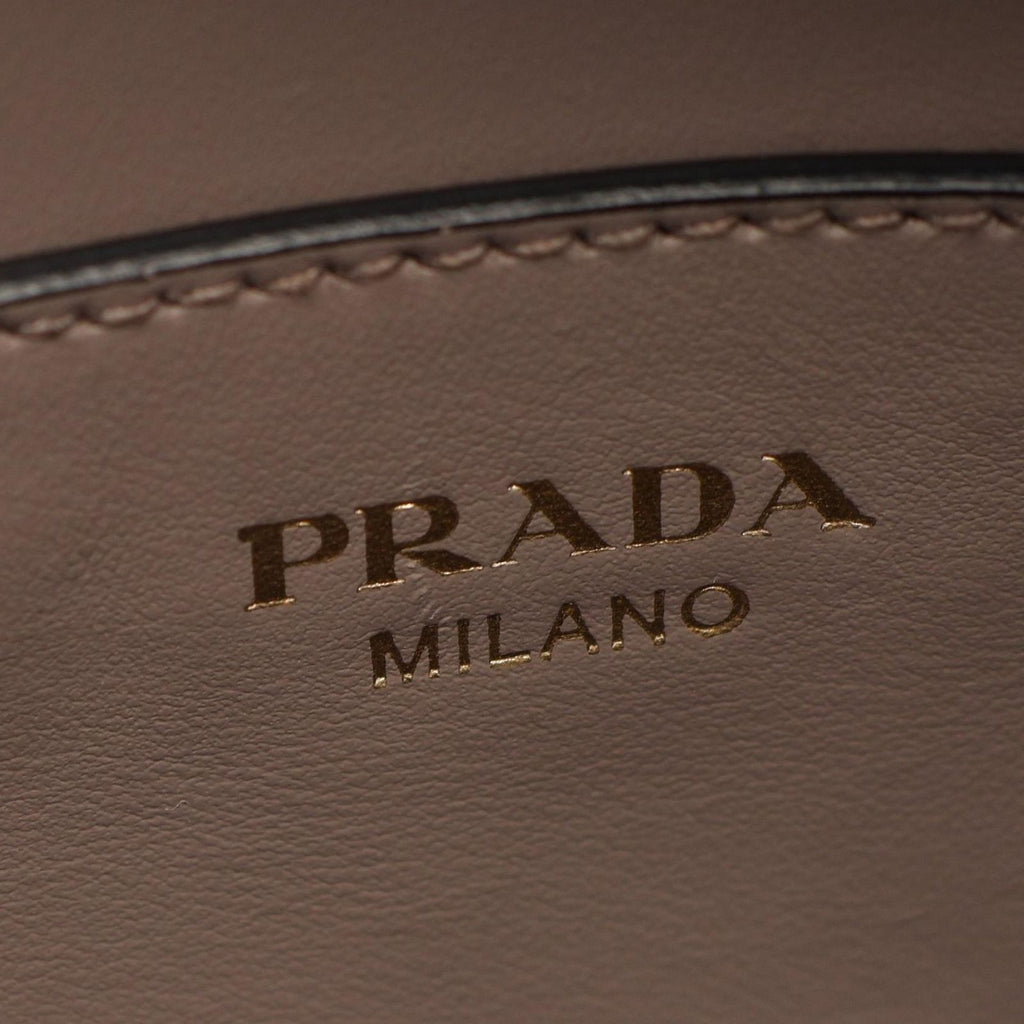 Prada Handbag Logo Greige Saffiano Leather Metal 2-Way Tote — view 4