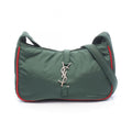 Saint Laurent Paris Shoulder Buckle Cassette Green Red Nylon Leather Le 5 a 7